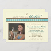 Invitation de Bat mitzvah d'organisation personnal (Devant / Derrière)