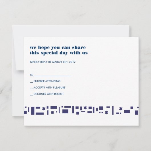 Invitation de Bat mitzvah du bar Carré (Devant)