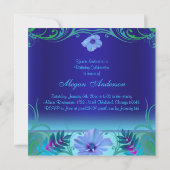 Invitation de Bat Mitzvah Fleur Vibrante Bleue (Dos)