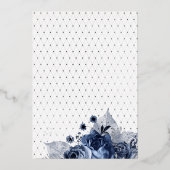 Invitation de Bat mitzvah floral marine et argenté (Verso)