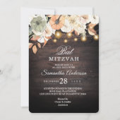 Invitation de Bat Mitzvah Florale Rustique | Autom (Devant)