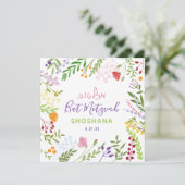 Invitation de Bat mitzvah floraux (Debout devant)