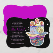 Invitation de Bat Mitzvah HAMSA BEAUTY (Devant / Derrière)
