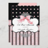 Invitation de bat mitzvah - remous de point d'arc (Devant / Derrière)