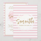 Invitation de Bat Mitzvah Rose et Or (Devant / Derrière)