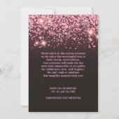 Invitation de Bat Mitzvah Rose Gold et Noir Chic (Dos)