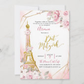 Invitation de Bat Mitzvah Rose Pâle à Paris (Devant)