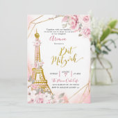 Invitation de Bat Mitzvah Rose Pâle à Paris (Debout devant)