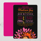 Invitation de Bat Mitzvah SI JOLIE DAISY (Devant / Derrière)