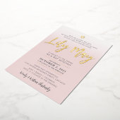 Invitation de Bat Mitzvah sur mesure rose pâle or  (Rotation)