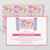 Invitation de Bat Mitzvah Torah florale (Devant / Derrière)