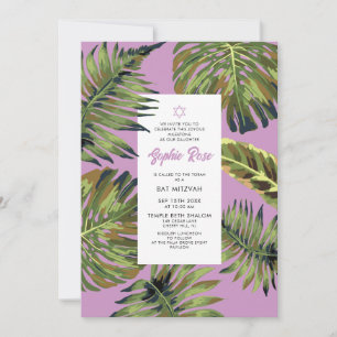 Invitation de Bat Mitzvah tropicale Feuille de Pal