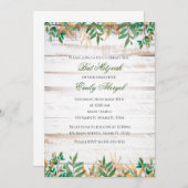 Invitation de Bat mitzvah verdure aquarelle rustiq (Devant / Derrière)