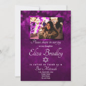 Invitation de Bat Mitzvah violet royal scintillant (Devant)
