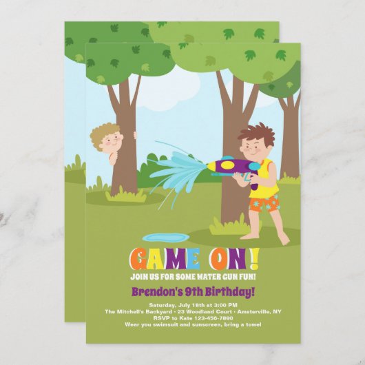 Invitation de bataille d'éclaboussure (Devant / Derrière)