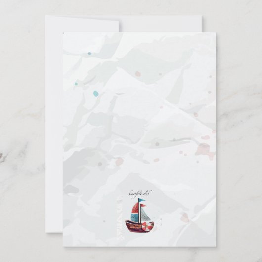 Invitation de bateau d'aquarelle (Dos)