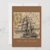 Invitation de bateau et carte vintage (Devant)