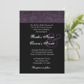 Invitation de Batik Mariage damassé dans le violet (Debout devant)