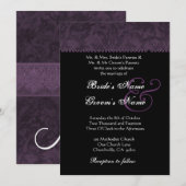 Invitation de Batik Mariage damassé dans le violet (Devant / Derrière)