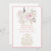 Invitation De Bautizo Rosas Personalizadas (Devant / Derrière)