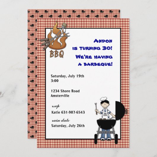 Invitation de BBQ (Devant / Derrière)