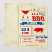 Invitation de BBQ de cru 4 juillet (Devant / Derrière)