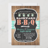 Invitation de BBQ de douche de couples du bébé Q (Devant)