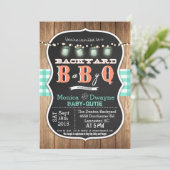 Invitation de BBQ de douche de couples du bébé Q (Debout devant)