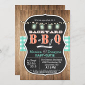 Invitation de BBQ de douche de couples du bébé Q (Devant / Derrière)