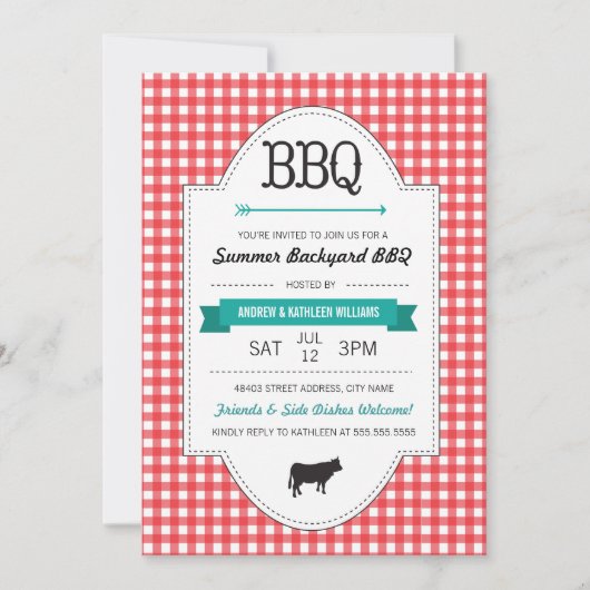 Invitation de BBQ de jardin d'amusement (Devant)