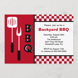 Invitation de BBQ de jardin d'heure d'été