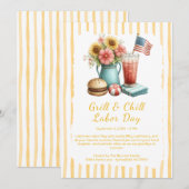 Invitation de BBQ de la fête du Travail – Barbecue (Devant / Derrière)
