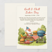 Invitation de BBQ de la fête du Travail – Barbecue (Devant / Derrière)