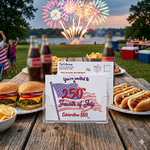 Invitation de BBQ du 14 juillet Écriture patriotiq