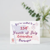 Invitation de BBQ du 4 juillet, écriture patriotiq (Debout devant)