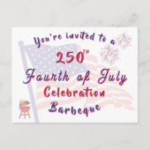 Invitation de BBQ du 4 juillet, écriture patriotiq (Devant)