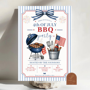 Invitation de BBQ du 4 juillet Préparé pour la Fêt