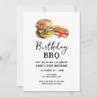 Invitation de BBQ pour 30e anniversaire décontract