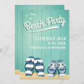 Invitation de Beach Party (Devant / Derrière)