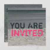 Invitation de Beach Party (Devant / Derrière)