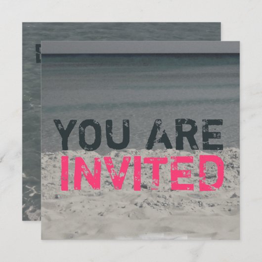 Invitation de Beach Party (Devant / Derrière)