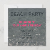 Invitation de Beach Party (Dos)