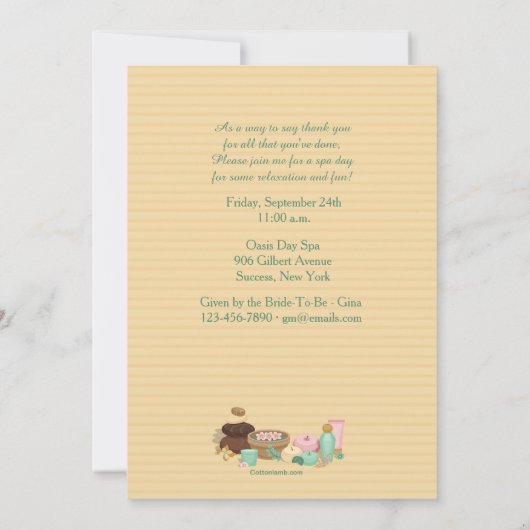 Invitation de beauté spa (Dos)