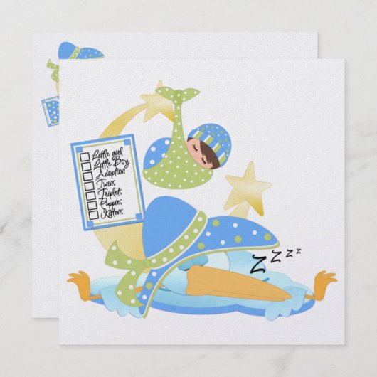 Invitation de bébé (Devant / Derrière)