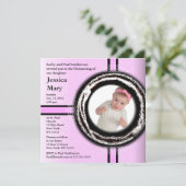 Invitation de bébé Christening Pink Circle (Debout devant)