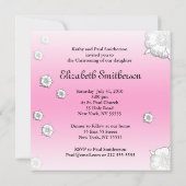 Invitation de bébé Christening Pink Flower (Dos)