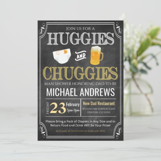 Invitation de bébé de la douche Man (Debout devant)