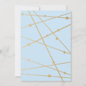 invitation de bébé des Blue Gold Stars (Dos)