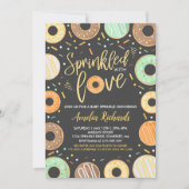 Invitation de bébé Donut Sprinkle avec amour (Devant)