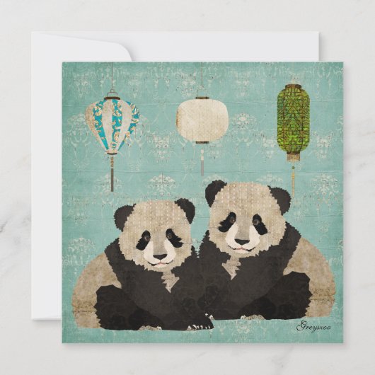 Invitation de bébé d'ours panda (Dos)